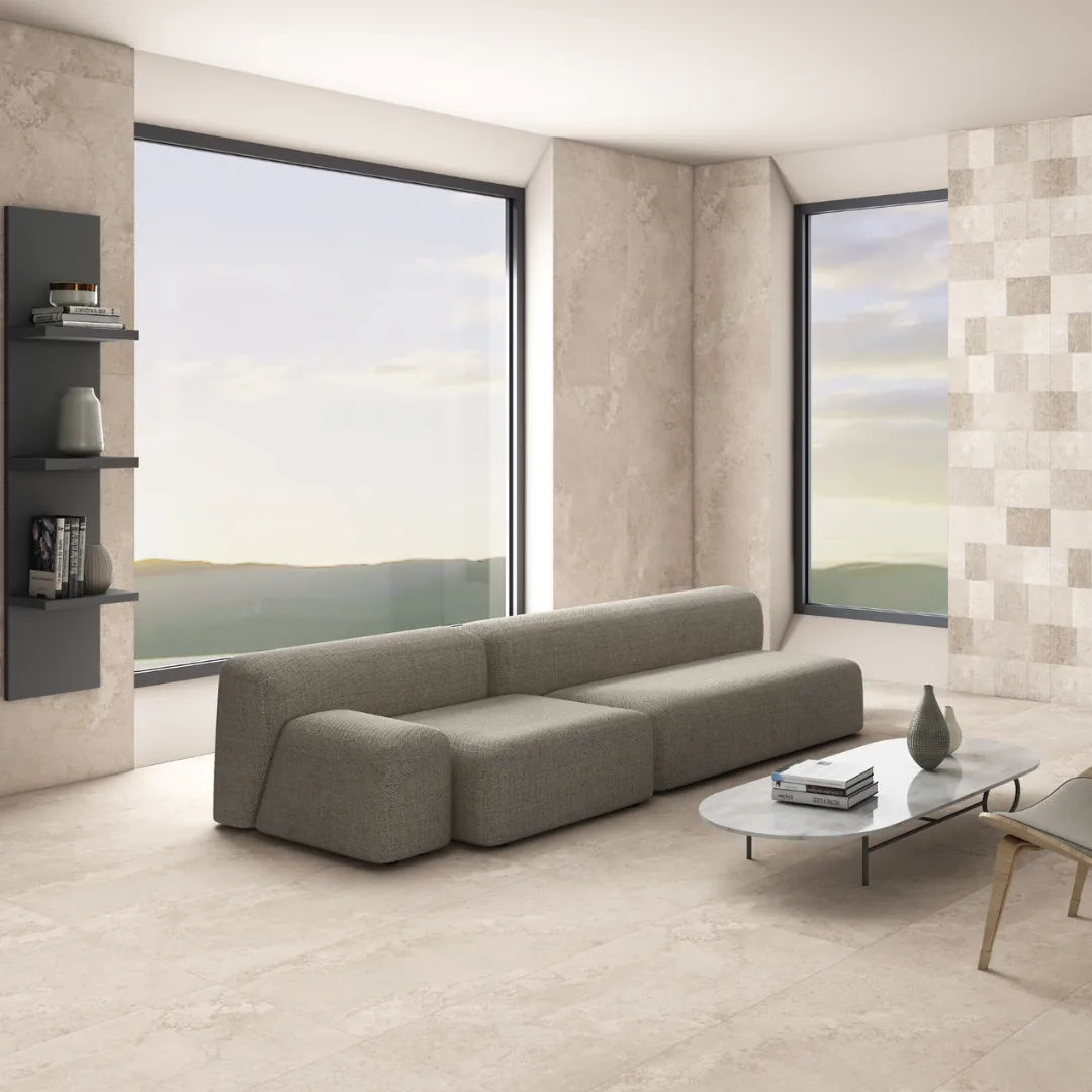 Exotica Bliss Sand, marble-look wall tile for bathroom